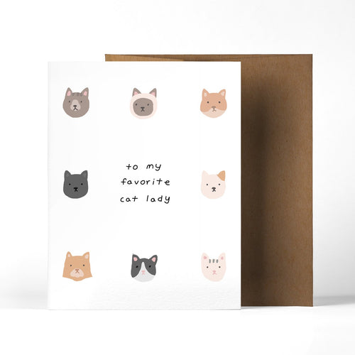 To My Favorite Cat Lady Greeting Card - Boujeecat
