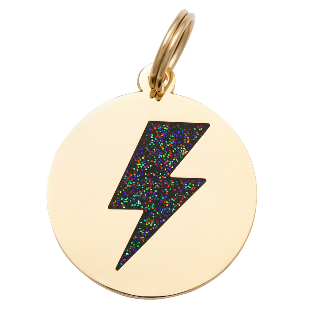 Lightning Bolt ID Tag - Free Engraving - Boujeecat
