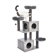 Load image into Gallery viewer, Modern Grey Dual Condo Climber Scratcher Tree - Boujeecat
