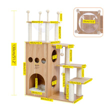 Load image into Gallery viewer, Modern Cat Tower Climber Scratcher Playhouse Bed - Boujeecat
