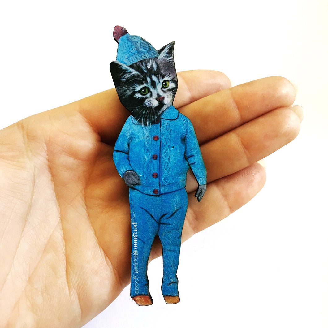 Cat's Pajamas Handmade Retro Magnet - Boujeecat