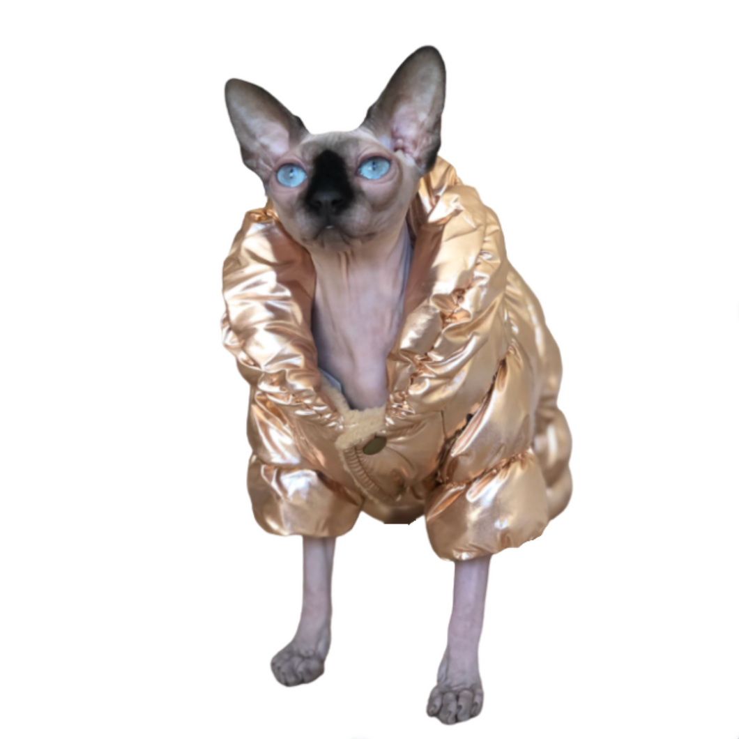 Shiny Puffy Jumpsuit Coat - Boujeecat
