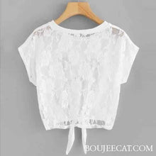 Load image into Gallery viewer, Not Interested Lace T-shirt - Boujeecat
