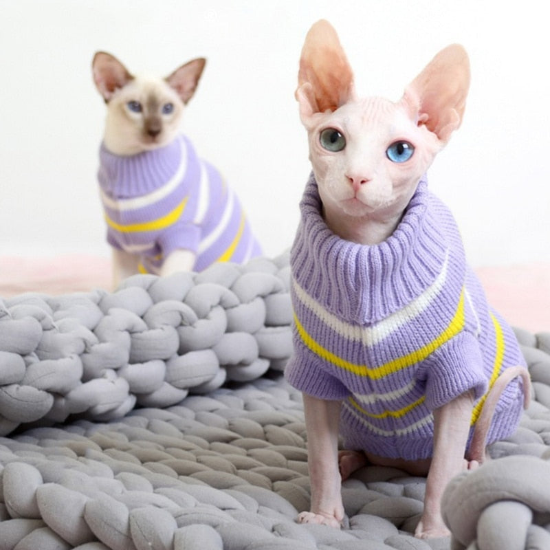 Striped Turtleneck Sweater - Boujeecat